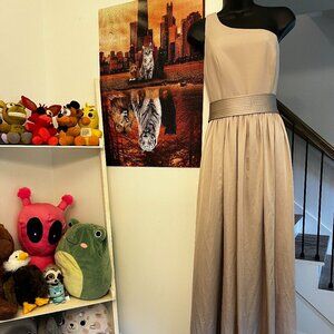 Vera Wang White Label Blush One Shoulder Bridesmaids Dress Size 8